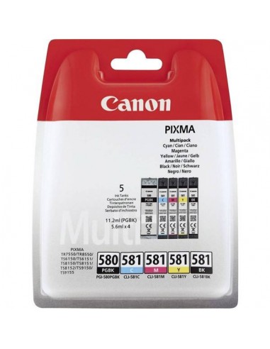 Cartucho de Tinta CANON PIXMA TS9155 Multipack Negro PGI-580 + 4 Colores