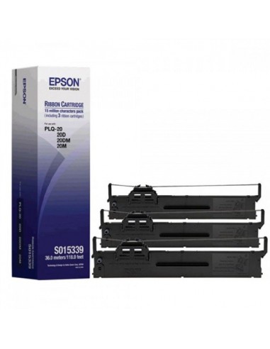 Cinta EPSON PLQ-20M Nylon Negro (Pack 3 Unidades)